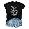 thumbnail image 1 of TINZ T-Shirt Décontracté pour Femmes Imprimé Graphique Chauve-Souris Col Rond Manches Courtes Tunique d'Été pour Femmes Ensemble de T-Shirts d'Exercice pour Femmes Ample, 1 of 2