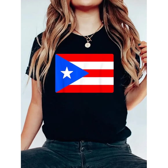 Retro Puerto Rican Flag of Puerto Rico PR Souvenir Women T-Shirt
