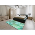 thumbnail image 5 of Ahgly Company Machine Washable Indoor Round Transitional Mint Green Area Rugs, 7' Round, 5 of 7