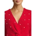 thumbnail image 4 of No Boundaries Juniors' Twist Faux Pearl Sweater, 4 of 5
