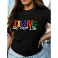 thumbnail image 1 of "Ma Meilleure Vie" T-Shirt Graphique - Col Rond Décontracté, Manches Courtes, T-Shirt pour Femmes - Lavable en Machine pour Adultes, Hommes, Femmes, Adolescents, Adolescents, Jeunes, 1 of 7