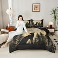thumbnail image 4 of Manfei Teens Wildlife Wolf Bedding Comforter Set, Farmhouse Animal Twin Comforter Sets, Rustic Countryside Reversible Bedding Set, Super Cozy Room Decor, 2-Piece, 4 of 8