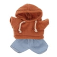 thumbnail image 1 of BRIGHTFUFU Conjunto de ropa de muñeca de oso con capucha de felpa y jeans suaves y cómodos para animales de peluche de 20 cm., 1 of 8