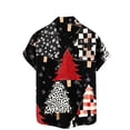 thumbnail image 4 of Feancey Mens Hawaiian Shirts Short Sleeve Casual Christmas Shirt Novelty Xmas Tree Graphic Bowling Shirts Button Up Vacation Beach Shirt Todays Daily Deals Clearance Black XXL, 4 of 5