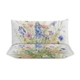 thumbnail image 3 of 3 Pcs Soft Bedding Set, Includes 1 Duvet Cover with Zipper And 2 Pillow Shams,Watercolor Wildflowers Art Print Twin(86"x70"), 3 of 8