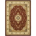 thumbnail image 3 of SAFAVIEH Lyndhurst Gabriella Traditional Bordered Area Rug, Red/Ivory, 9' x 12', 3 of 8