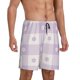 thumbnail image 2 of Balery Floral Purple Buffalo Plaid Pantalones cortos de pijama de punto de algodón para hombre con cinturilla y bolsillos-X-Large, 2 of 6