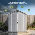 thumbnail image 4 of Homall6x10ft Outdoor Plastic Storage Shed with Window,Weather-Resistant, Easy Assembly, Wood-Effect Garden Tool House,Light Gray, 4 of 7
