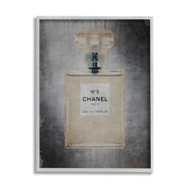 Stupell Industries Dark Fashion Brand Perfume Bottle Beauty & Fashion Painting Gray Framed Art Print Wall Art