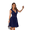 Navy Blue, variant on LYMAYTER Summer Sleeveless Mini Dresses for Womens V-Neck Ruffle Hem Flowy Swing Mini Short Dress