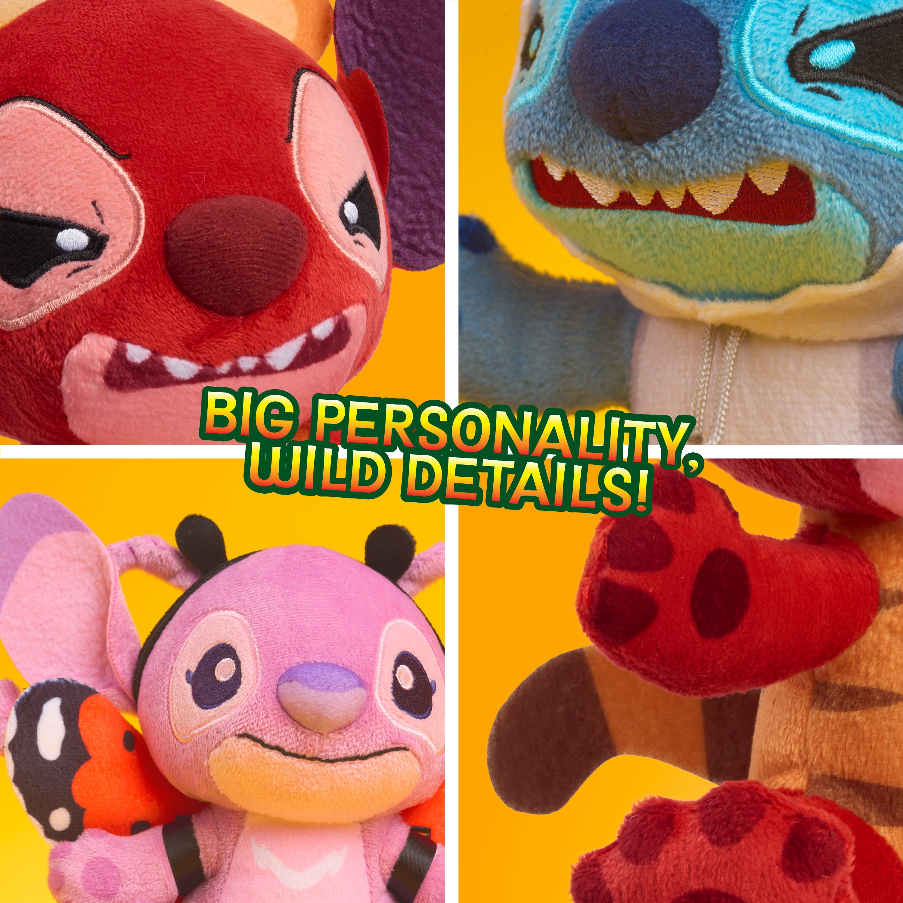 Disney Stitch Plush Collector Set, 4-Piece “Stitch Goes Wild” Plush Toys, Walmart Exclusive, Ages 3+