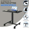 thumbnail image 6 of Mobile Laptop Standing Desk Adjustable Height, Small Mobile Desk Workstation with Wheels, Portable Rolling Computer Desk Cart for Home Office Classroom (White), 6 of 8
