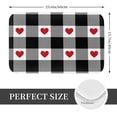 thumbnail image 2 of Non Slip Door Mat, Heart Black Buffalo Plaid Gingham Fast Drying Bath Tub Mats, Absorbent Bathroom Rugs Entrance Welcome Mat, Bath MatS for Tub, Floor, Home, Kitchen, Hotel,16x24in, 2 of 7