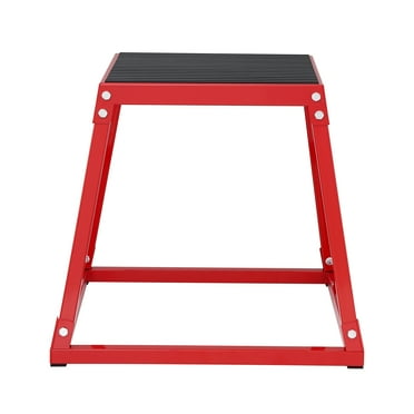 KFFKFF Jumping Step Box, 18" Height, Steel Constructed Plyo Platform, Non-Slip Exercise Box for Home Gym, Red, Enhances Conditioning and Strength