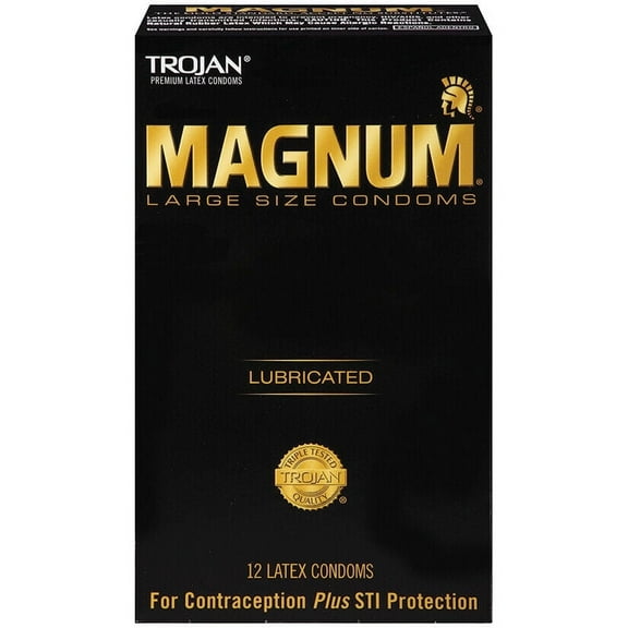 Trojan Magnum Large Size Latex Condoms Lubricated for Comfort & Sensitivity - Choose Count