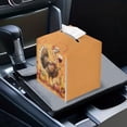 thumbnail image 7 of POLERO Waterproof Tissue Box Holder, Thanksgiving Square PU Leather Tissue Box Cover, Elegant Turkey Decorative Facial Paper Organizer Dispenser for Bathroom, Night Stands, Desk, 5.1X5.1X5.5'', 7 of 7