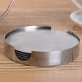 thumbnail image 2 of 6pcs Stainless Steel Drink Coasters for Home Counters, Kitchen, Dining Room, Living Room, Patio, Coffee Table, Silver, 2 of 9
