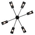thumbnail image 4 of Wry Lighting Newton 6-light Semi-Flush Mount in Matte Black, 4 of 10