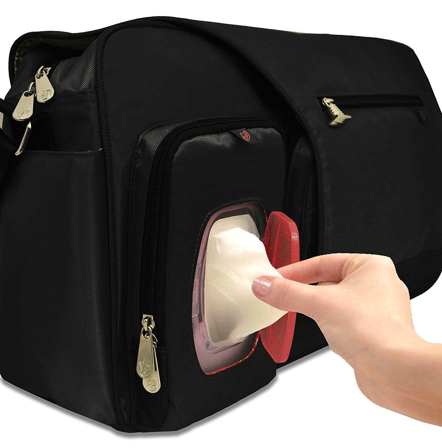diaper backpack with wipe dispenser