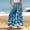 Blue, variant on Pants For Women Retro Floral Print Wide Leg Pants High Waist Ruffle Hem Casual Vacation Trousers With Pockets Blue XXL
