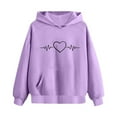 thumbnail image 5 of DxhmoneyHX Hoodies for Girls Fall Winter Warm Pullover&nbsp;Sweatshirts Long Sleeve Blouse Fashion Hearts ​Printed Going Out Tops with&nbsp;Pocket Size 9 Years, 5 of 6