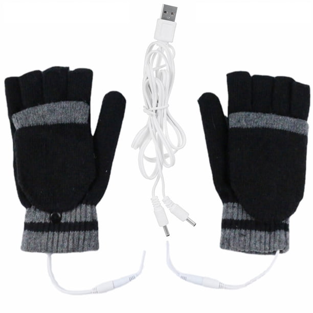 Guantes Calefactables Usb Para Hombres Y Mujeres, Guantes Cálidos De Invierno Para Ordenador Portátil, Guantes Sin Dedos Calefactables Con Manos Completas Y Medias, Diseño Lavable Guardurnaity HA039140-00