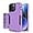 Black/Purple, variant on for iPhone 15 Pro Max Phone Case, and Glass Screen Protector, Dust-Proof Port Cover, Full Body Non-Slip Wear-Resistant Rubber Protection, Black/Black
