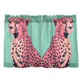 thumbnail image 7 of Yayeee Kitchen Curtains Tier Pair Light Filtering 27"x24" Rod Pocket Short Cafe Window Panel, Big Pink Cheetah, 7 of 7