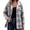 Blue, variant on Women's Plaid Hooded Shacket Button Down Fleece Lined Flannel Jacket Casual Outerwear with Pockets for Fall Winter Daily Wear
