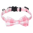 thumbnail image 1 of 1pc/2pcs Adjustable Cat Collar With Bells Safe Release Buckle Plaid Flower Pattern Pet Neck Accessories (1.0 x 28CM), 1 of 8