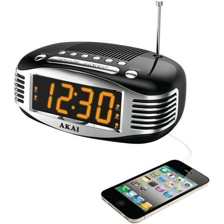 Akai CE1500 Retro-Style AM/FM Clock Radio with PLL Tuner