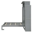 thumbnail image 5 of Full Size Murphy Bed, Space-Saving Wall Bed with Storage Shelves & LED Lights, Modern Muti-Functional Cabinet Bed for Guest Room Home Office, Gray, 5 of 7