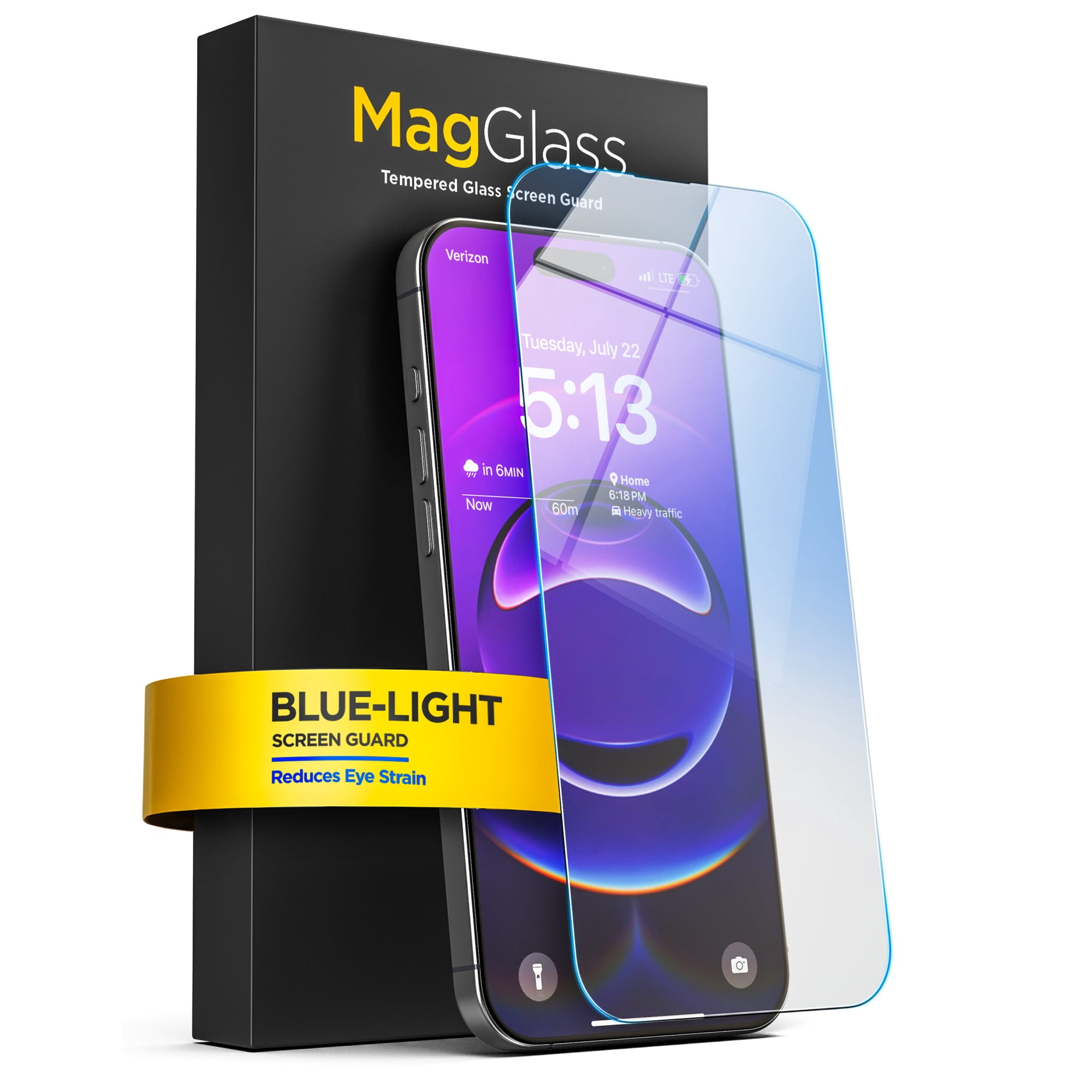 MagGlass for iPhone 17 Pro Screen Protector with Blue-Light Blocking, Scratchproof Tempered Glass (Easy Applicator Included)
