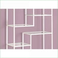 thumbnail image 3 of Bookshelf, 72”H Contemporary White Metal Etagere with 9 Tempered Glass Shelves | White | Clear Tempered Glass, 3 of 7