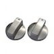thumbnail image 1 of Juego de 2 botones para estufa de gas, metal, color plata, 1 of 2