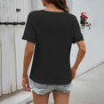 thumbnail image 4 of Endives Women's Short Sleeved T Shirt V Neck Thin Basic Tee Comfortable Tee Summer Black, 4 of 6