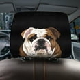 thumbnail image 4 of WIRESTER 4pcs Set English Bulldog Interchangeable Car Seat Head Rest Cover Fit for All Cars, 4 of 4