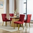 thumbnail image 3 of Set of 4 Luxury Velvet Dining Chairs with Wood Legs Tufted Back Modern Seating for Kitchen, Bedroom & Living Room, 3 of 13