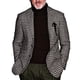 thumbnail image 4 of Chaqueta De Traje Informal Para Hombre, Patrón De Cuadros, Camiseta De Negocios Para Hombre, Manga Larga, Lavable A Máquina, Elegante Para Uso Diario ANGGREK Patrón de cuadros 3XL, 4 of 6