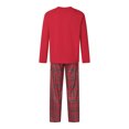 thumbnail image 3 of RUINIXCW Christmas Family Pajamas Matching Set Long Sleeve Top with Pants Plaid Sleepwear Loungewear, 3 of 6