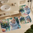 thumbnail image 5 of Cat Shower Curtain 4-Piece Bathroom Decorative Set, 72" x 72" Shower Curtain ,Toilet Cover Mat, U-Shaped Mat, and Non-Slip Floor Mat, Cute Cat Theme, 5 of 7