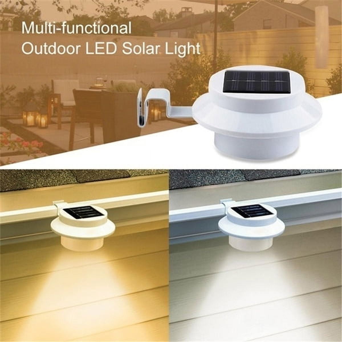 1/2/4/6 LED Solar Powered Light Outdoor Fence Roof Gutter Garden Yard Wall Lamp Garden Street Lighting Energy-saving Lights LED