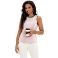 thumbnail image 6 of DARING DIVA Women's Striped Tank Top with Color Block M Pink Green, 6 of 7