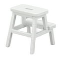 thumbnail image 3 of Taburete para casa de muñecas, 4 patas vívidas, 2 escalones, forma rectangular ligera, muebles para casa de muñecas, color blanco, 1/12, 3 of 9