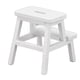 thumbnail image 3 of Taburete para casa de muñecas, 4 patas vívidas, 2 escalones, forma rectangular ligera, muebles para casa de muñecas, color blanco, 1/12, 3 of 9