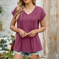 thumbnail image 2 of T Shirts Short Sleeve V Neck Tees Womens Fashion Tops Trendy Lightweight Soft 2025 Casual Summer Spring Outfits Wine XXL, 2 of 7