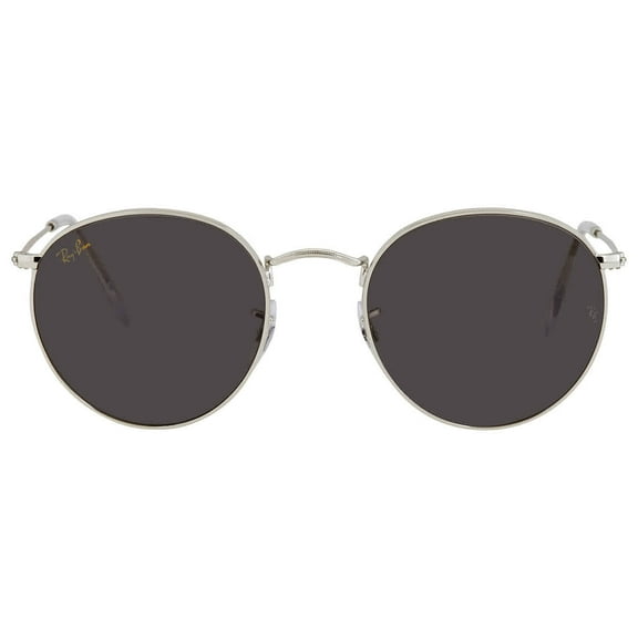 Ray-Ban Rb3447 Round Metal Sunglasses, Silver/Dark Grey, 53 mm