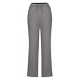 thumbnail image 7 of LLYwey Wide Leg Leggings Women Solid Color Drawstring Elastic Waist Straight Leg Long Trousers with Pockets, St28, Gray, S, 7 of 7