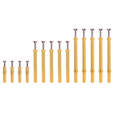 

Rosarivae 140Pcs Expansion Screw Small Croaker Single Tube Cross Countersunk Head Self-tapping Screw Yellow