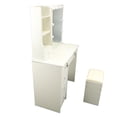 thumbnail image 3 of Tocador moderno Nikou con espejo y luces de MDF Cajones para dormitorio Color crema, 3 of 15